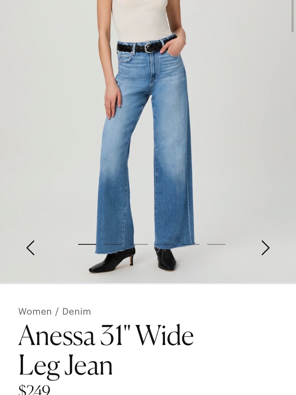 PAIGE Anessa Wide Leg raw hem jeans in Mesmerize - Picture 10 of 10